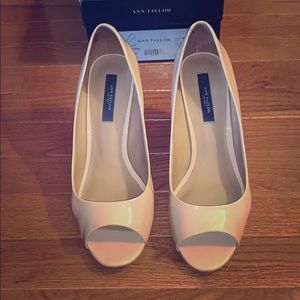 Ann Taylor Callie Cork Peeptoe Wedge